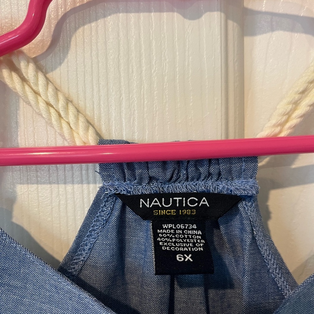 Girls Nautica chambray size 6x dress, NWT - Picture 4 of 8